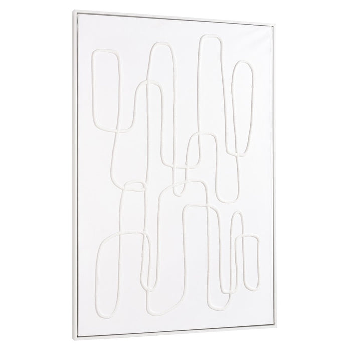 HOMER - Décoration murale 83x123cm lignes abstraites n°1, cadre blanc
