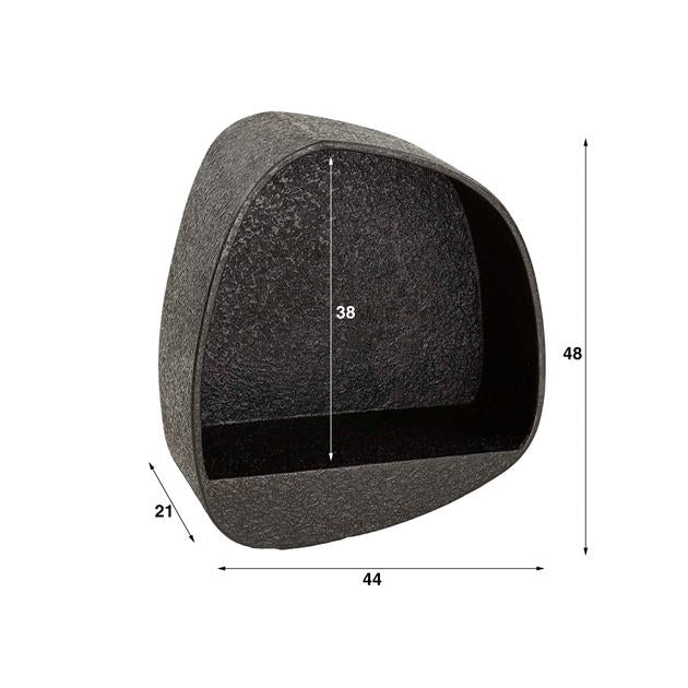 Giga Meubel - Wandschap Grijs Metaal - 43x21x48cm - Metallic Breed