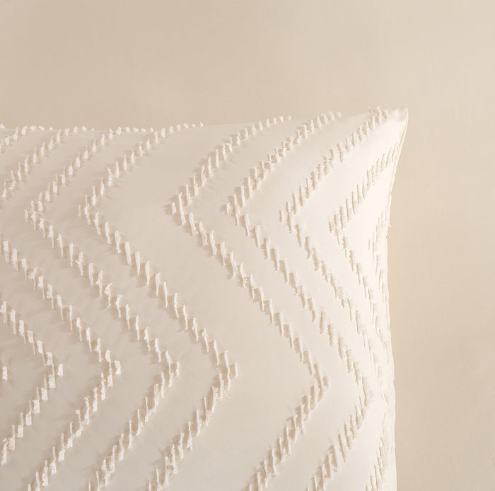 Pure Dekbedovertrek Micropercal Zigzag - ecru