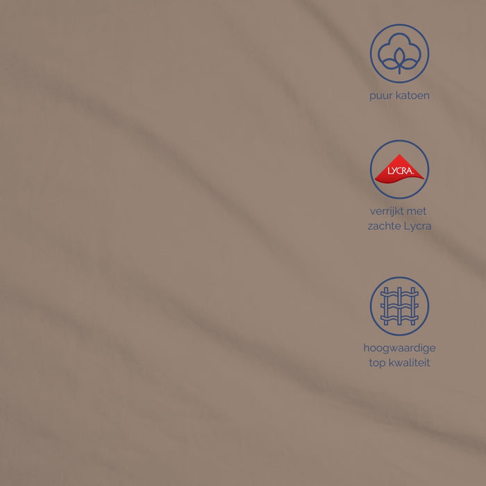 Harris&Darwin - Hoeslaken - Jersey - Taupe - 140x200cm