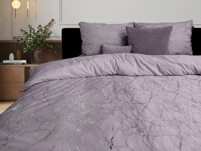 Eleganzzz Dekbedovertrek Marbel Foil Velvet - rose