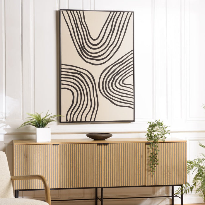 HOMER - Décoration murale B - 83x123cm lignes abstraites, cadre noir