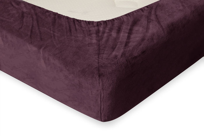 Eleganzzz Hoeslaken Flanel Fleece 35cm Hoekhoogte - bordeaux