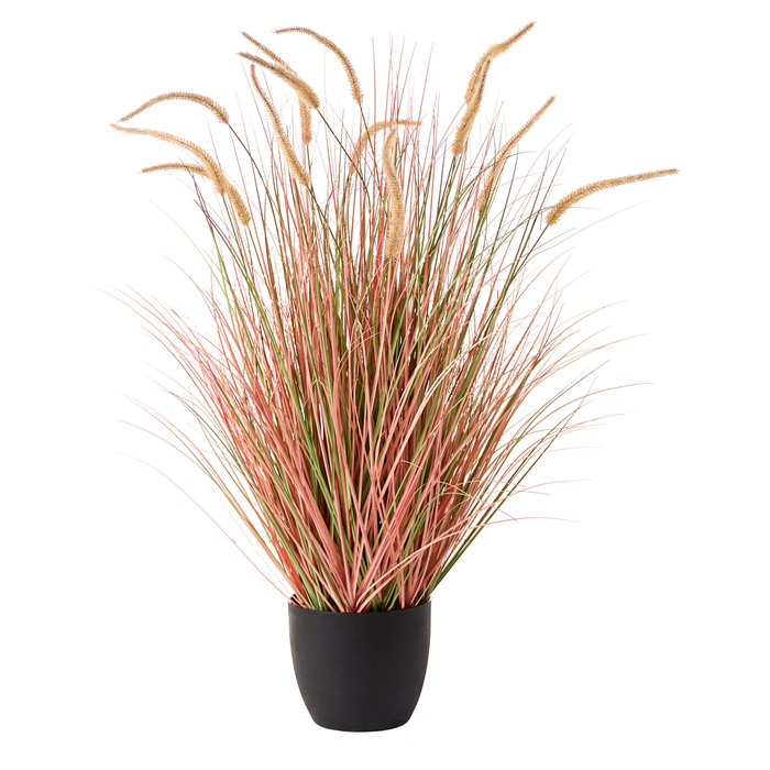 Beliani-BRISTLEGRASS-Kunstplant-Groen|Oranje-120 cm-Synthetisch