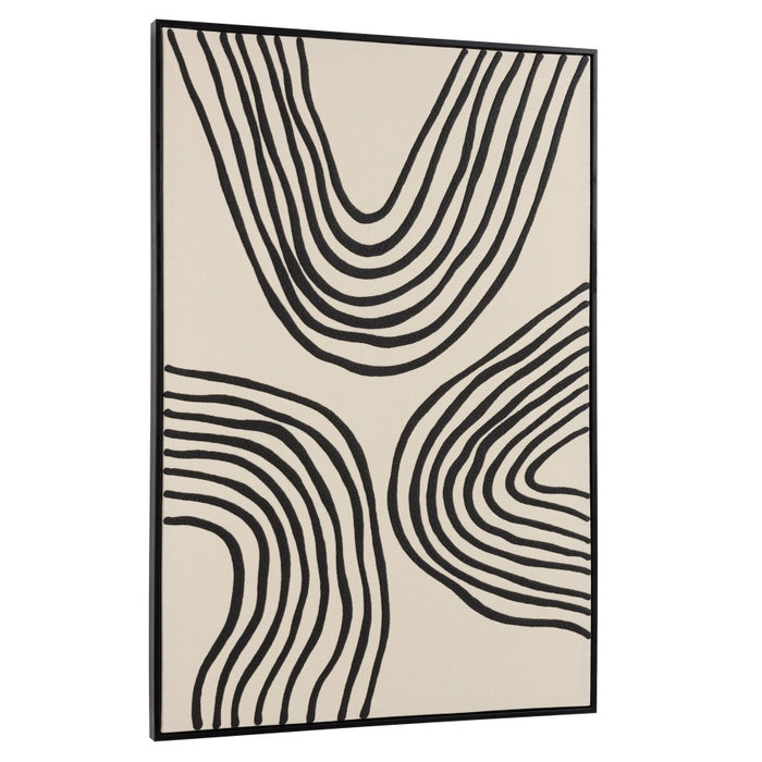 HOMER - Décoration murale B - 83x123cm lignes abstraites, cadre noir