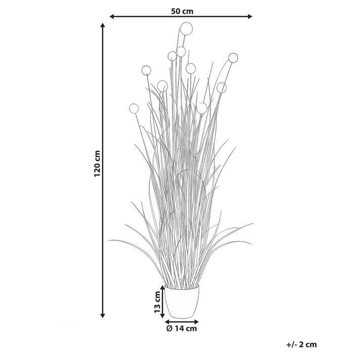 Beliani-POMPOM GRASS-Kunstplant-Groen|Bruin-120 cm-Synthetisch