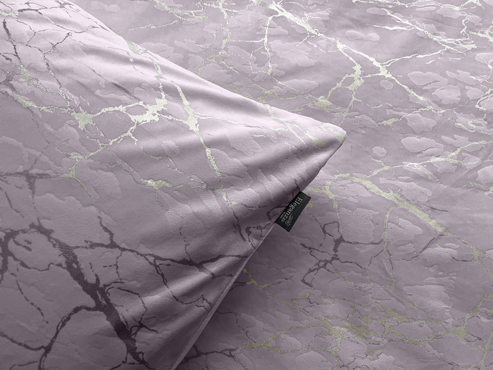 Eleganzzz Dekbedovertrek Marbel Foil Velvet - rose