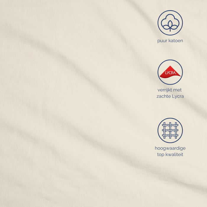 Harris&Darwin - Hoeslaken - Jersey - Crème - 80x200cm
