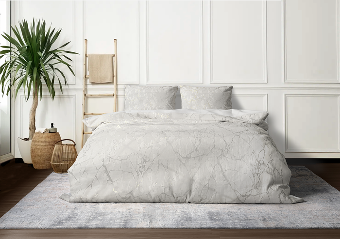 Eleganzzz Dekbedovertrek Marbel Foil Velvet - off white