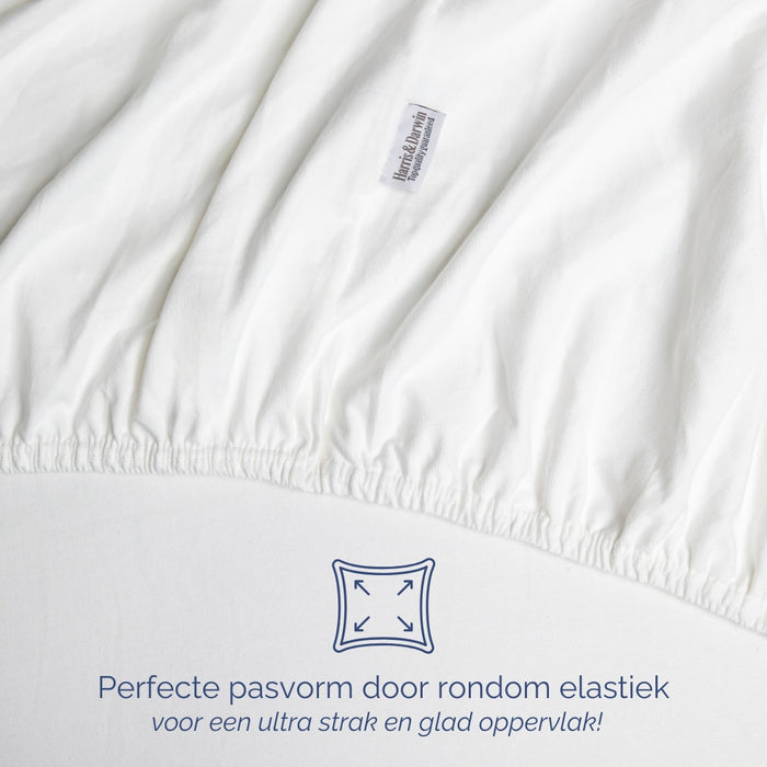 Harris&Darwin - Hoeslaken - Jersey - Wit - 140x200cm