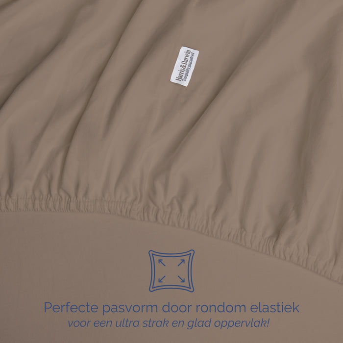 Harris&Darwin - Hoeslaken - Jersey - Taupe - 80x200cm