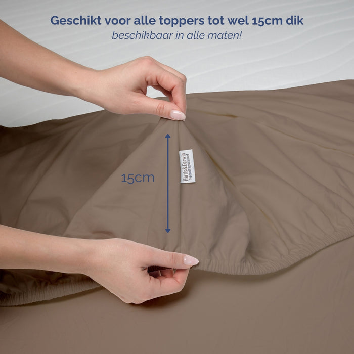 Harris&Darwin - Hoeslaken - Jersey - Taupe - 80x200cm