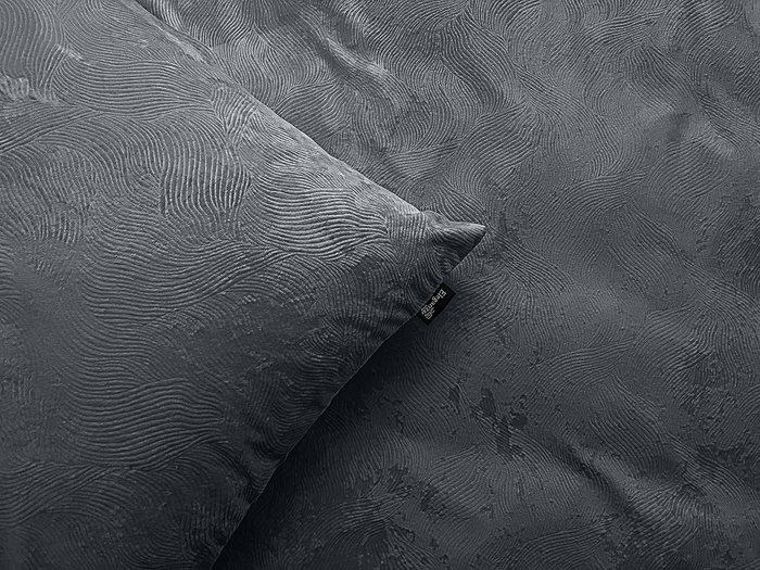 Eleganzzz Dekbedovertrek 3D Embossed Velvet Wave - dark grey
