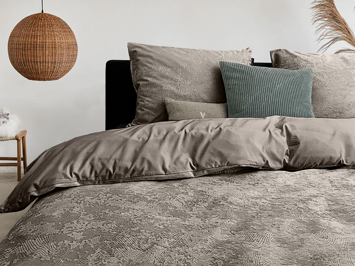 Eleganzzz Dekbedovertrek 3D Embossed Velvet Wave - warm taupe