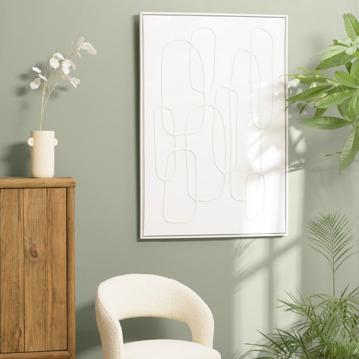 HOMER - Décoration murale 83x123cm lignes abstraites n°2, cadre blanc