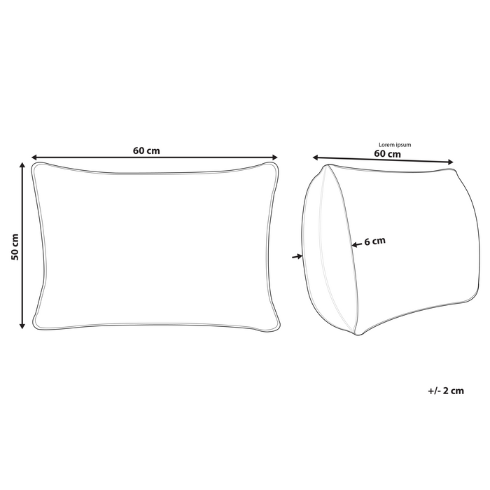 Beliani-ANETO-Hoofdkussen 3 vakken-Wit-50 x 60 cm-Laag-Eendenveren