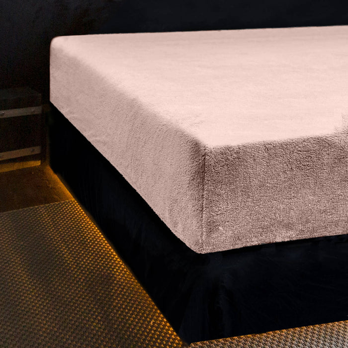 Eleganzzz Hoeslaken Teddy Pluche 35cm Hoekhoogte - light pink