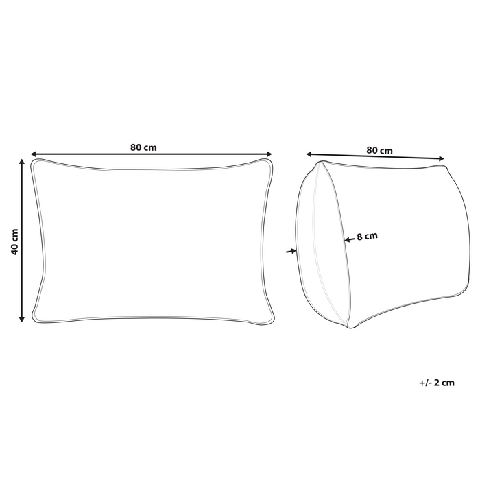Beliani-ANETO-Hoofdkussen 3 vakken-Wit-40 x 80 cm-Hoog-Eendenveren
