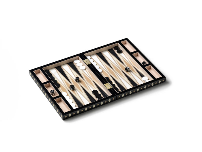 Printworks Spel - Backgammon Lacquered - Zwart