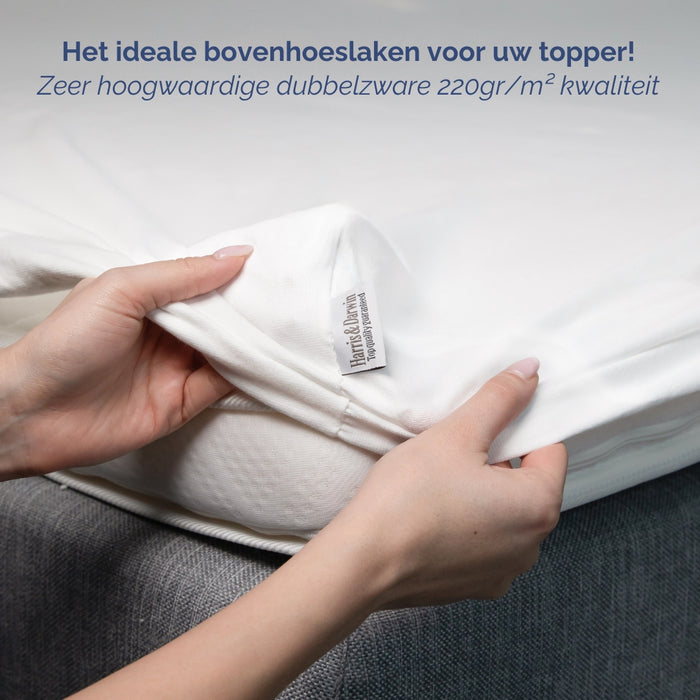 Harris&Darwin - Hoeslaken - Jersey - Wit - 140x200cm