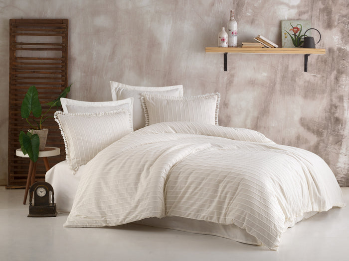 LINNICK Dekbedovertrek Katoen Renforcé Estina - off white