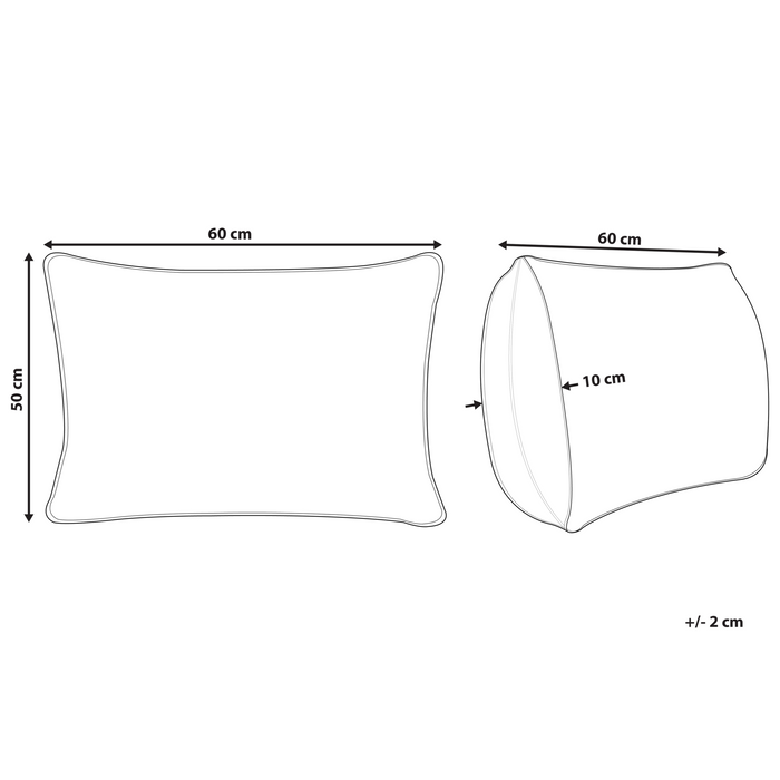Beliani-ETNA-Hoofdkussen 3 vakken-Wit-50 x 60 cm-Hoog-Eendenveren