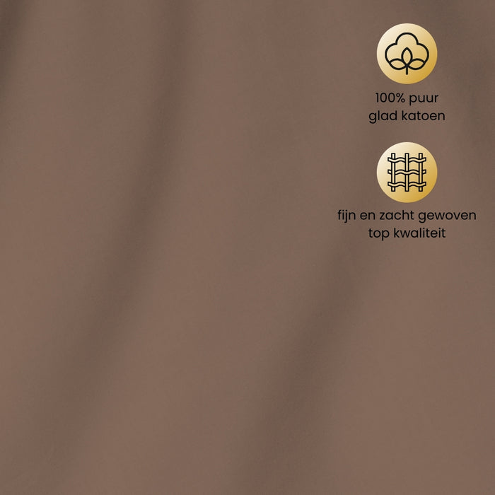 Superieur - Hoeslaken - Katoen - Taupe - 90x220cm