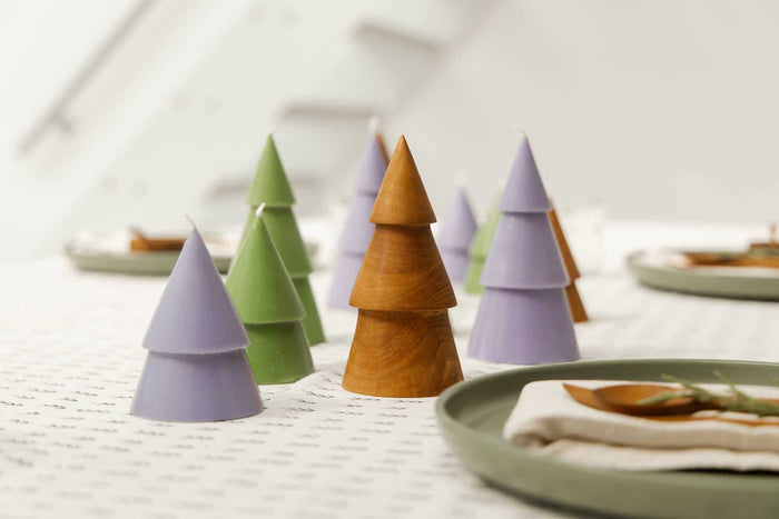 Originalhome denneboom kaars- Violet - M - set van 2