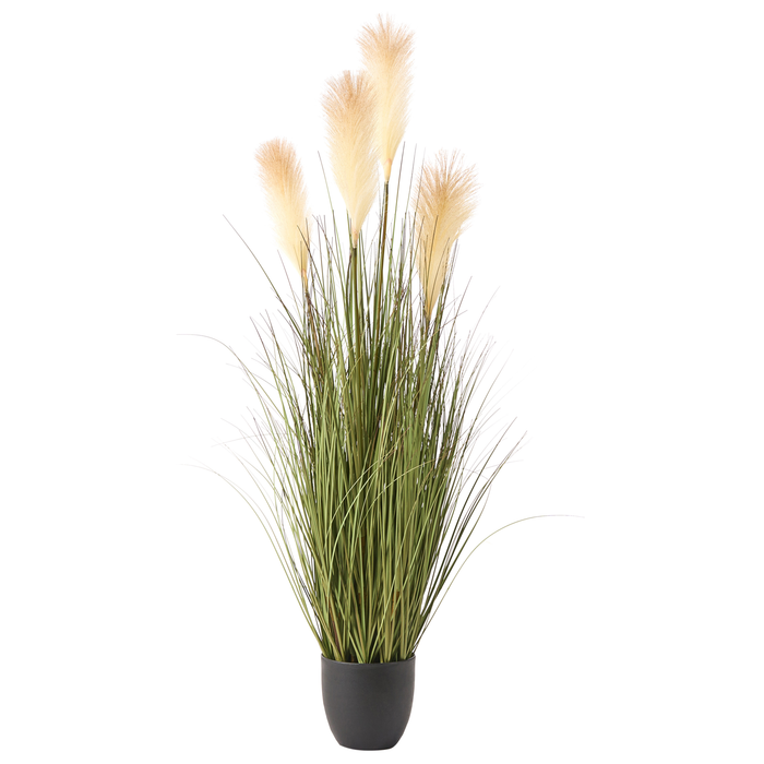 Beliani - PAMPAS GRASS - Kunstplant - Groen|Wit - 120 cm - Plastic