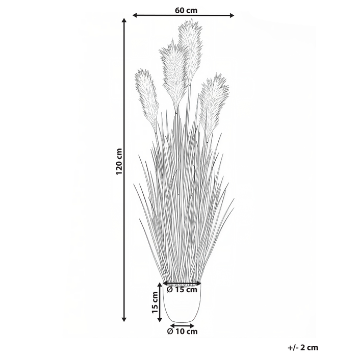 Beliani - PAMPAS GRASS - Kunstplant - Groen|Wit - 120 cm - Plastic