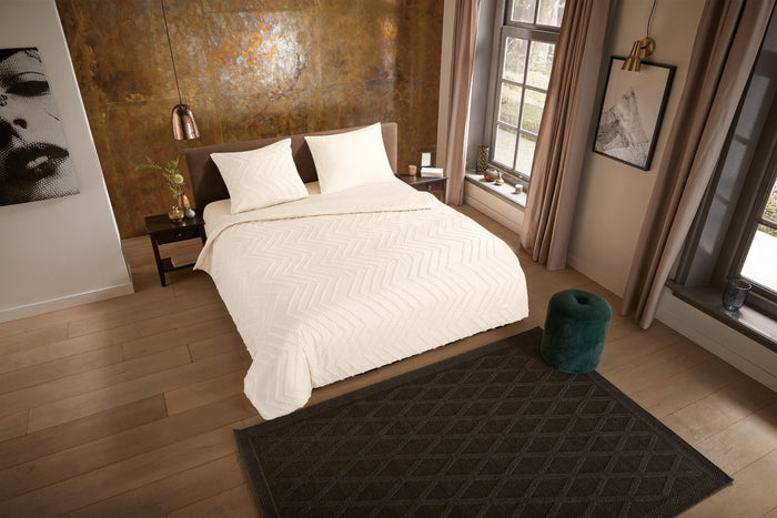 Pure Dekbedovertrek Micropercal Zigzag - ecru