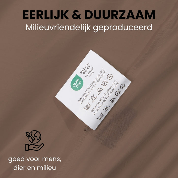 Superieur - Hoeslaken - Katoen - Taupe - 180x220cm