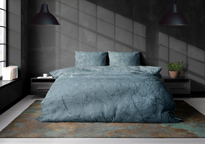 Eleganzzz Dekbedovertrek Marbel Foil Velvet - mineral