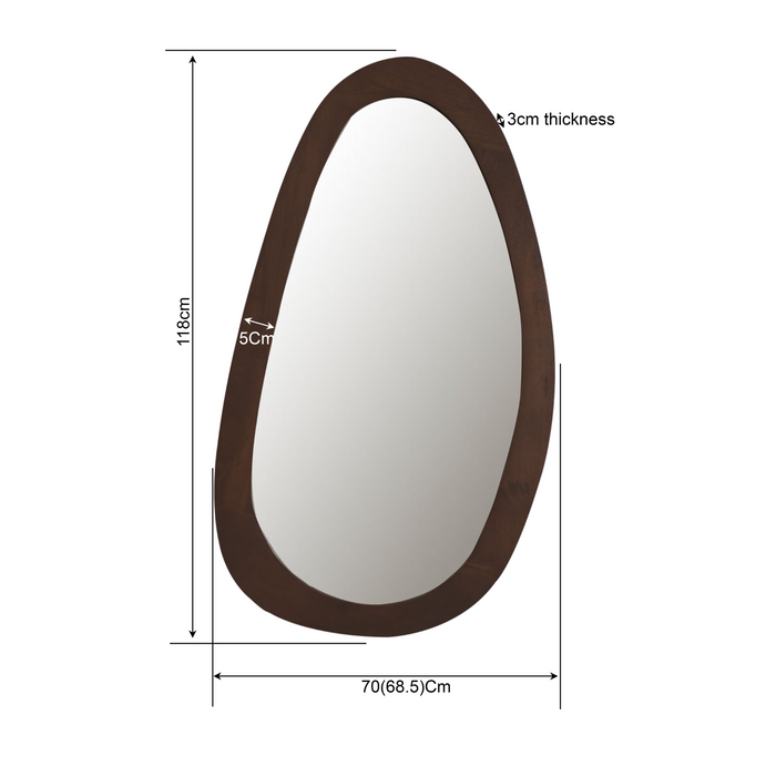 Starfurn - Spiegel Lou - Bruin - 3x118x68 cm