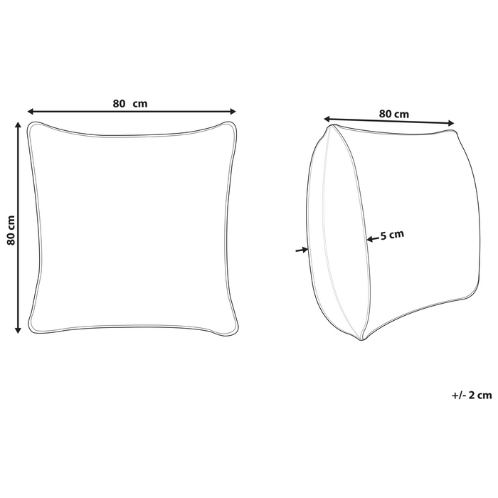 Beliani-ANETO-Hoofdkussen 3 vakken-Wit-80 x 80 cm-Laag-Eendenveren