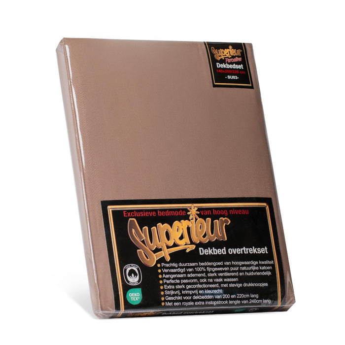 Superieur - Dekbedovertrek - Bruin; Creme - Tweepersoons