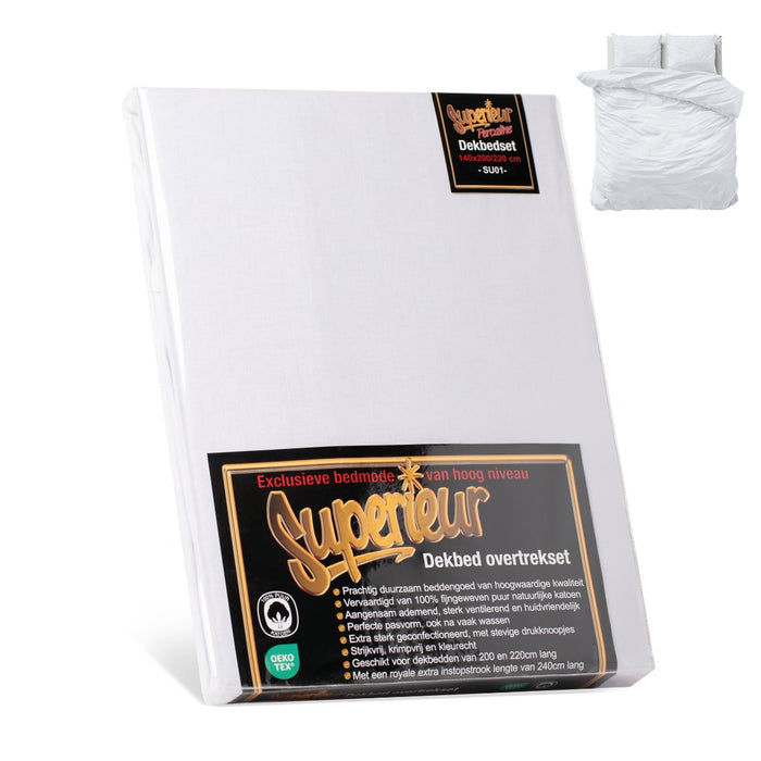 Superieur - Dekbedovertrek - Wit - Eenpersoons