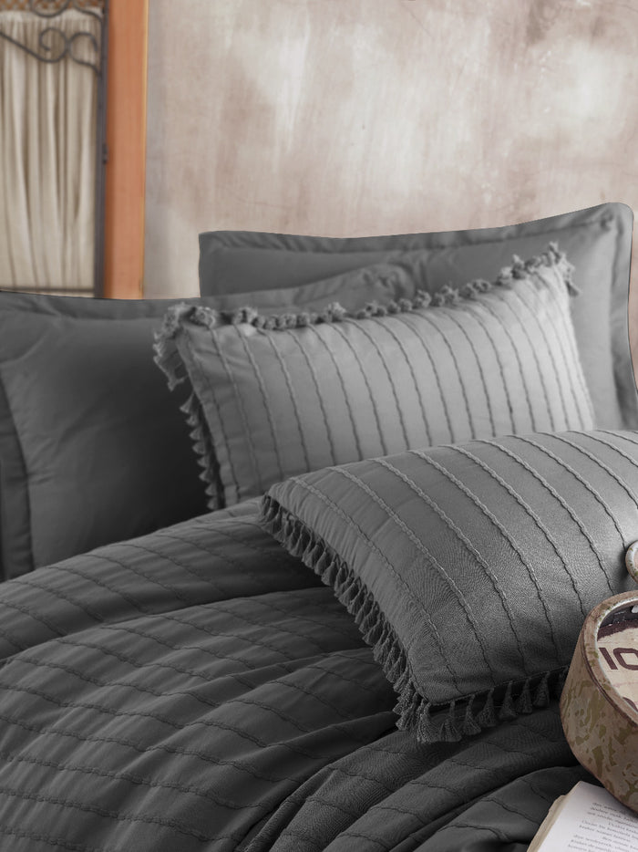 LINNICK Dekbedovertrek Katoen Renforcé Estina - anthracite