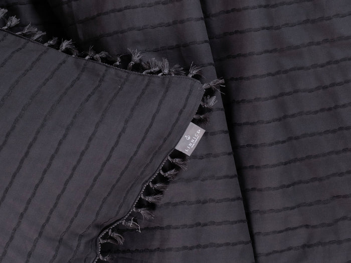 LINNICK Dekbedovertrek Katoen Renforcé Estina - anthracite