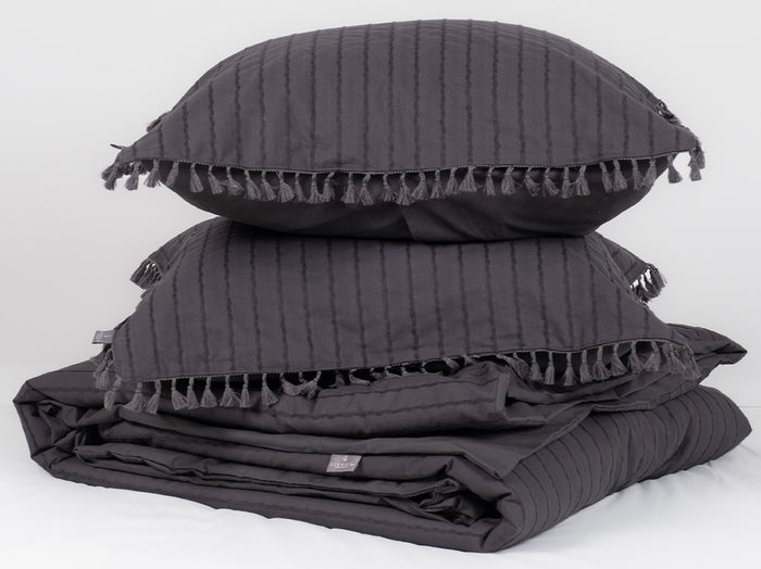 LINNICK Dekbedovertrek Katoen Renforcé Estina - anthracite