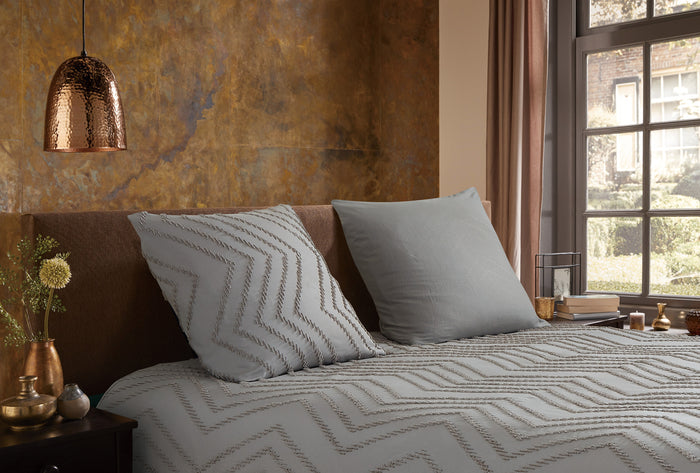 Pure Dekbedovertrek Micropercal Zigzag - taupe