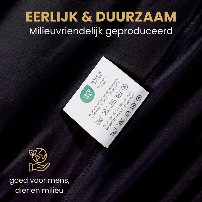 Superieur - Hoeslaken - Katoen - Zwart - 160x200cm