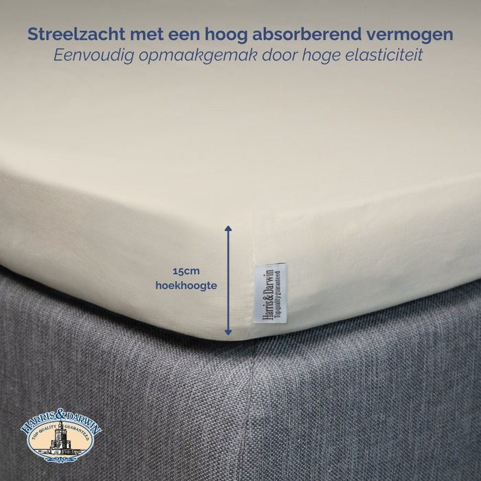 Harris&Darwin - Hoeslaken - Jersey - Crème - 90x200cm