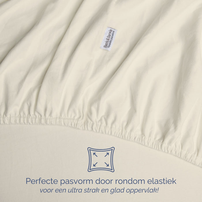 Harris&Darwin - Hoeslaken - Jersey - Crème - 90x200cm