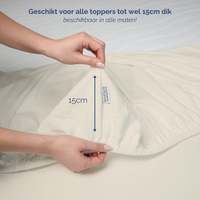 Harris&Darwin - Hoeslaken - Jersey - Crème - 90x200cm