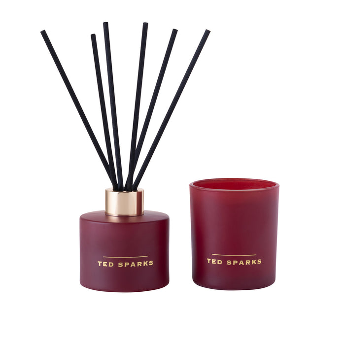 Ted Sparks - Geurkaars & Geurstokjes Diffuser - Gift set - Amber &
