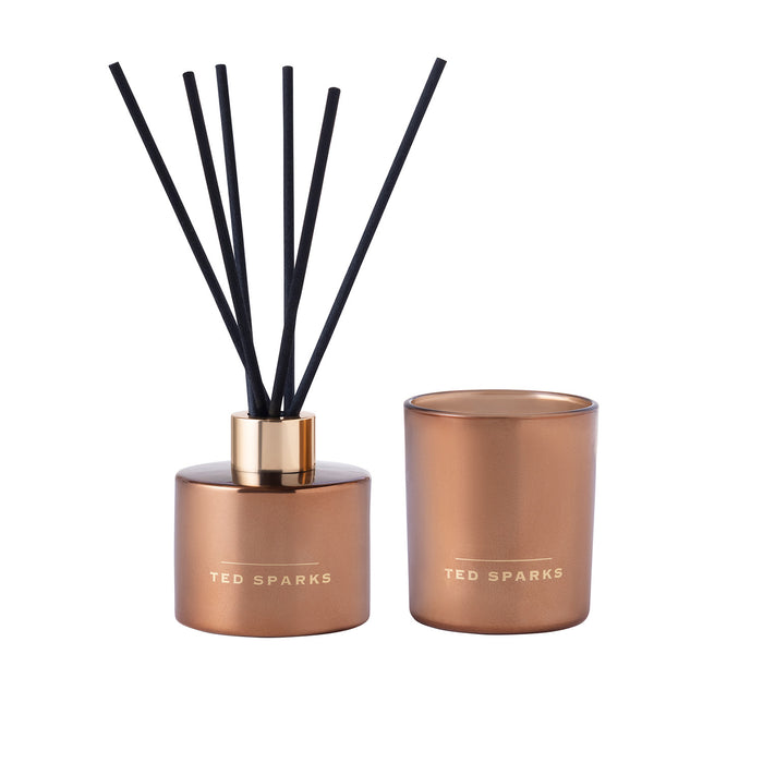 Ted Sparks - Geurkaars & Geurstokjes Diffuser - Gift set - Almond &