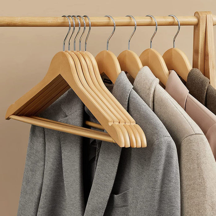 Calicosy - Set van 20 houten eucalyptus kleerhangers - H23 cm