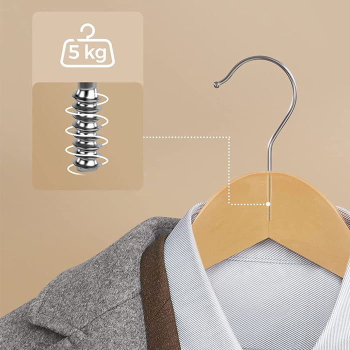 Calicosy - Set van 20 houten eucalyptus kleerhangers - H23 cm