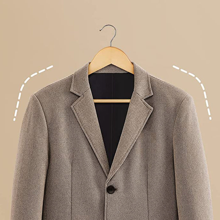 Calicosy - Set van 20 houten eucalyptus kleerhangers - H23 cm